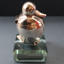 Load image into Gallery viewer, Rare 1920s ART DECO WMF Duck Inkwell on Faceted Clear Crystal Base 
