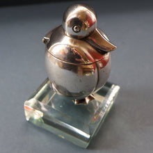 Load image into Gallery viewer, Rare 1920s ART DECO WMF Duck Inkwell on Faceted Clear Crystal Base 
