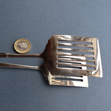 Load image into Gallery viewer, SOLID SILVER with London Hallmark (1906). Edwardian Antique Asparagus Tongs or Pastry Servers
