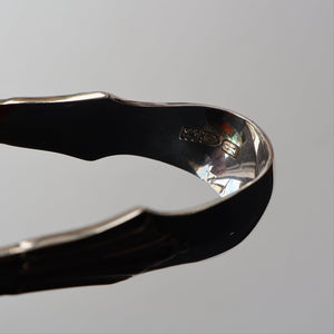 SOLID SILVER with London Hallmark (1906). Edwardian Antique Asparagus Tongs or Pastry Servers