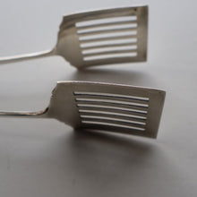 Load image into Gallery viewer, SOLID SILVER with London Hallmark (1906). Edwardian Antique Asparagus Tongs or Pastry Servers
