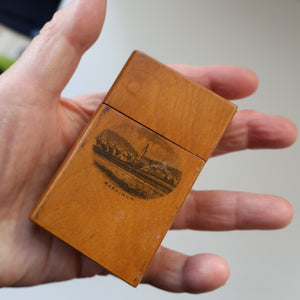 Antique 19th Century MAUCHLINE Wooden Vesta Box in the Shape of a Book. FREE POSTAGE