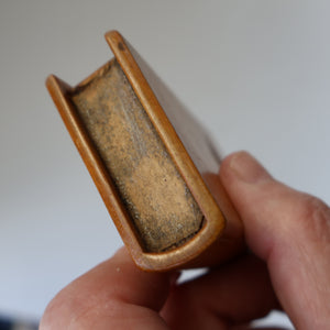 Antique 19th Century MAUCHLINE Wooden Vesta Box in the Shape of a Book. FREE POSTAGE