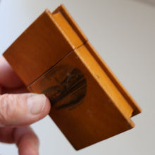 Load image into Gallery viewer, Antique 19th Century MAUCHLINE Wooden Vesta Box in the Shape of a Book. FREE POSTAGE
