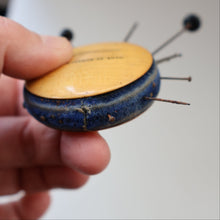 Load image into Gallery viewer, Antique 19th Century MAUCHLINE Ware Pinwheel Pin Cushion with View of Dunkeld
