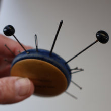 Load image into Gallery viewer, Antique 19th Century MAUCHLINE Ware Pinwheel Pin Cushion with View of Dunkeld

