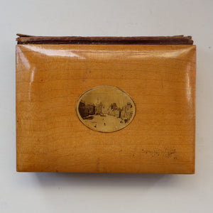 Antique 19th Century MAUCHLINE Ware Photograph Album with Image on cover of Broad Street, Peterhead