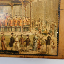 Load image into Gallery viewer, THE BANDSTAND. Antique 19th Century MAUCHLINE Trinket Box. Scottish International Exhibition Edinburgh 1886
