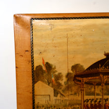 Load image into Gallery viewer, THE BANDSTAND. Antique 19th Century MAUCHLINE Trinket Box. Scottish International Exhibition Edinburgh 1886
