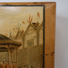 Load image into Gallery viewer, THE BANDSTAND. Antique 19th Century MAUCHLINE Trinket Box. Scottish International Exhibition Edinburgh 1886
