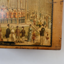 Load image into Gallery viewer, THE BANDSTAND. Antique 19th Century MAUCHLINE Trinket Box. Scottish International Exhibition Edinburgh 1886
