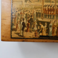 Load image into Gallery viewer, THE BANDSTAND. Antique 19th Century MAUCHLINE Trinket Box. Scottish International Exhibition Edinburgh 1886
