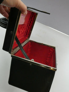 Vintage 1970s South African Stuttafords Black Vanity Case Make Up Case