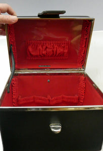 Vintage 1970s South African Stuttafords Black Vanity Case Make Up Case