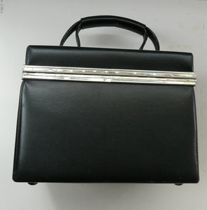 Vintage 1970s South African Stuttafords Black Vanity Case Make Up Case