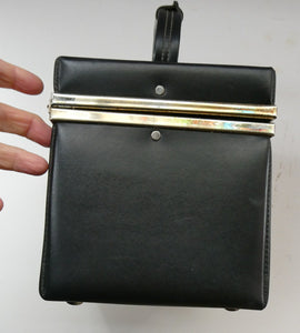 Vintage 1970s South African Stuttafords Black Vanity Case Make Up Case