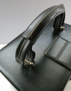 Vintage 1970s South African Stuttafords Black Vanity Case Make Up Case