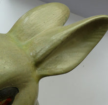 Load image into Gallery viewer, LARGE Vintage 1940s SYLVAC STYLE Olive Green Snub Nose Bunny Rabbit. 7 3/4 inches
