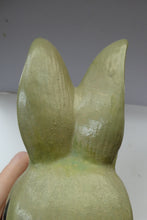 Load image into Gallery viewer, LARGE Vintage 1940s SYLVAC STYLE Olive Green Snub Nose Bunny Rabbit. 7 3/4 inches
