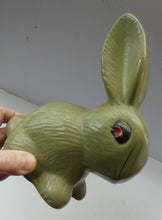 Load image into Gallery viewer, LARGE Vintage 1940s SYLVAC STYLE Olive Green Snub Nose Bunny Rabbit. 7 3/4 inches
