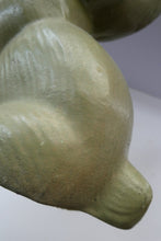 Load image into Gallery viewer, LARGE Vintage 1940s SYLVAC STYLE Olive Green Snub Nose Bunny Rabbit. 7 3/4 inches
