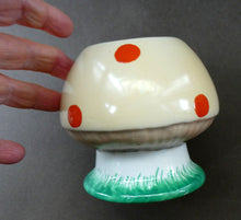 Load image into Gallery viewer, 1920s Shelley Pottery Mabel Lucie Attwell Red Spotted Mushroom Sugar Bowl
