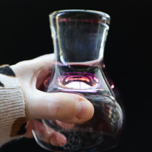 Load image into Gallery viewer, Scottish Glass. Caithness Canisbay Large Purple &amp; Clear Coloured Beer Goblets (Heather) Space Age Shape. 4 3/4 inches
