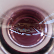 Load image into Gallery viewer, Scottish Glass. Caithness Canisbay Large Purple &amp; Clear Coloured Beer Goblets (Heather) Space Age Shape. 4 3/4 inches
