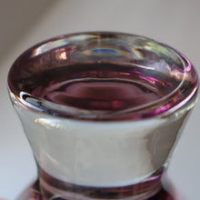 Load image into Gallery viewer, Scottish Glass. Caithness Canisbay Large Purple &amp; Clear Coloured Beer Goblets (Heather) Space Age Shape. 4 3/4 inches

