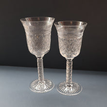 Load image into Gallery viewer, PAIR Vintage Edinburgh Crystal LARGE Red Wine Goblets. Fabulous KING JAMES Pattern. 8 1/2 inches (Code B)
