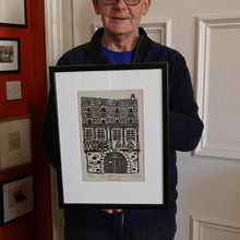 Load image into Gallery viewer, SCOTTISH ART. Jane Hyslop (RSA). Linocut Entitled "La Petite France, (Strasbourg)"
