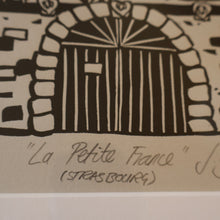 Load image into Gallery viewer, SCOTTISH ART. Jane Hyslop (RSA). Linocut Entitled "La Petite France, (Strasbourg)"
