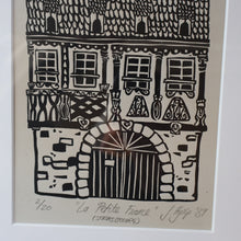 Load image into Gallery viewer, SCOTTISH ART. Jane Hyslop (RSA). Linocut Entitled "La Petite France, (Strasbourg)"
