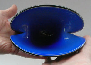 Stunning 1950s SEGUSO DALLA VENEZIA Murano Clam Shell Vase. Rare Blue Colour