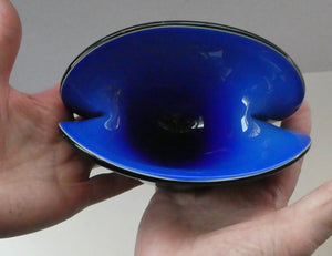 Stunning 1950s SEGUSO DALLA VENEZIA Murano Clam Shell Vase. Rare Blue Colour