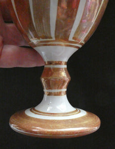 Aldermaston Pottery Lustre Goblet Vertical Stripes. Alan Caiger-Smith Mark on Base Media 1 of 14