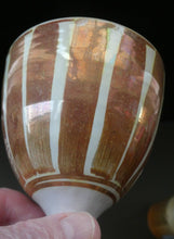 Load image into Gallery viewer, Aldermaston Pottery Lustre Goblet Vertical Stripes. Alan Caiger-Smith Mark on Base Media 1 of 14
