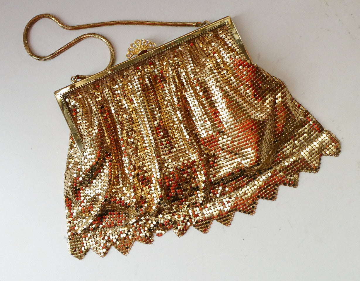 Gold glomesh bag best sale