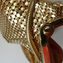 Load image into Gallery viewer, Beautiful LARGE Vintage 1960s GOLD GLOMESH Evening Bag; with Fancy Diamond Set Clasp
