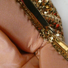 Load image into Gallery viewer, Beautiful LARGE Vintage 1960s GOLD GLOMESH Evening Bag; with Fancy Diamond Set Clasp
