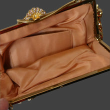 Load image into Gallery viewer, Beautiful LARGE Vintage 1960s GOLD GLOMESH Evening Bag; with Fancy Diamond Set Clasp
