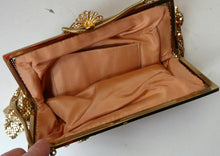 Load image into Gallery viewer, Beautiful LARGE Vintage 1960s GOLD GLOMESH Evening Bag; with Fancy Diamond Set Clasp

