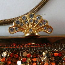 Load image into Gallery viewer, Beautiful LARGE Vintage 1960s GOLD GLOMESH Evening Bag; with Fancy Diamond Set Clasp
