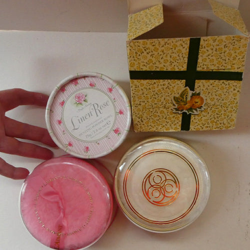 Vintage Dressing Table Accessories. THREE Boxes of Dusting Powder with Puffs. UNUSED (Two Coty Boxes)