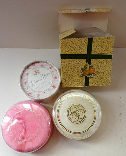 Vintage Dressing Table Accessories. THREE Boxes of Dusting Powder with Puffs. UNUSED (Two Coty Boxes)