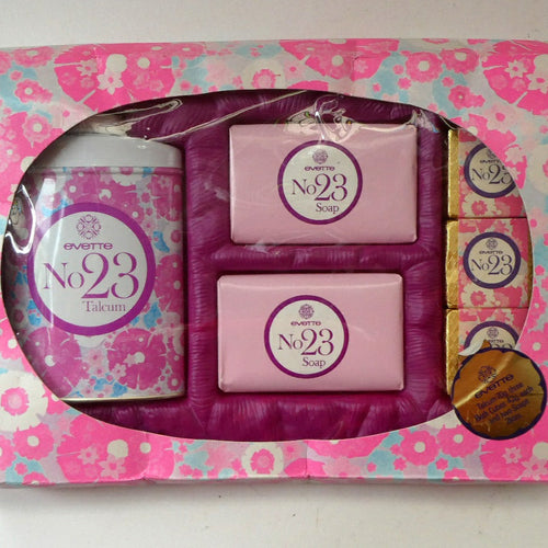 Vintage 1960s FLOWER POWER Cosmetics. 1960s No.23 by Evette. Powder, Soaps and Bath Cubes 