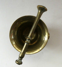 Load image into Gallery viewer, Antique VICTORIAN Pharmacy Heavy Solid Brass Mortar And Pestle 
