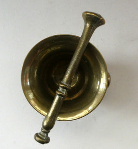 Antique VICTORIAN Pharmacy Heavy Solid Brass Mortar And Pestle 