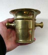 Load image into Gallery viewer, Antique VICTORIAN Pharmacy Heavy Solid Brass Mortar And Pestle 
