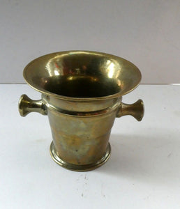 Antique VICTORIAN Pharmacy Heavy Solid Brass Mortar And Pestle 